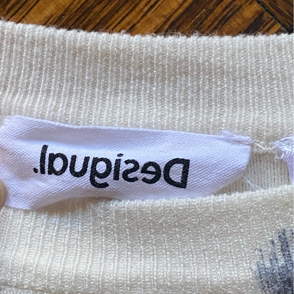 Desigual Gray & White Abstract Sweater - Size S - Picture 5 of 13